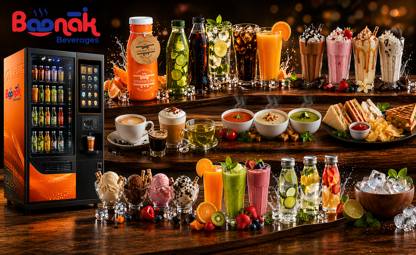 Corporate beverages and snacks menu